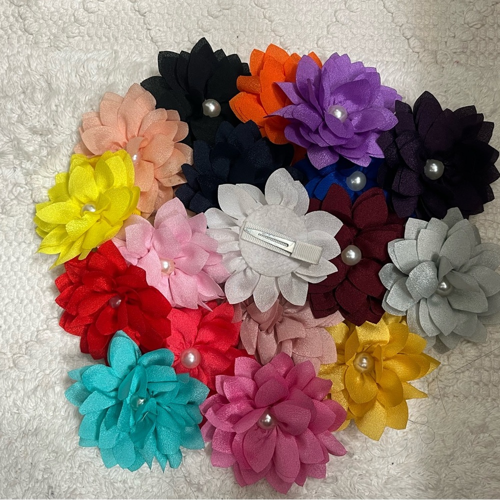 Colorful Floral Hair Clips Set